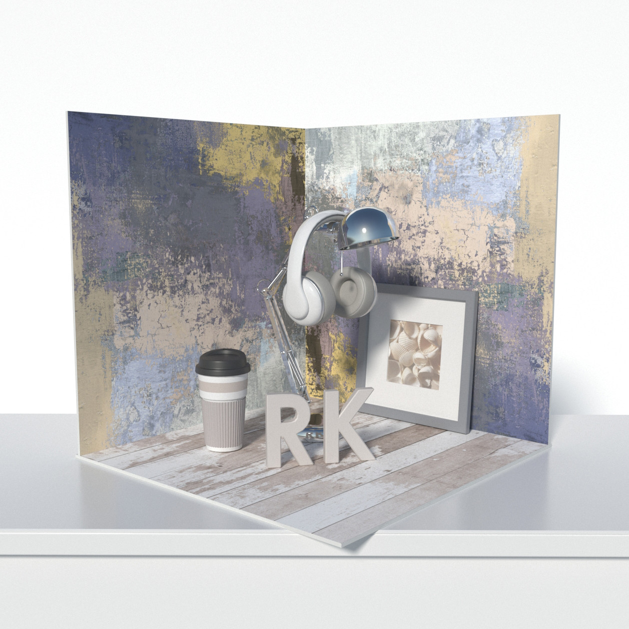 Пластиковий кутовий 3d фотофон, PolyPlast 40x40x40см - №61039