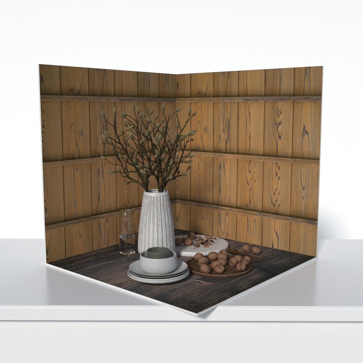 Пластиковий кутовий 3d фотофон, PolyPlast 40x40x40см - №61041