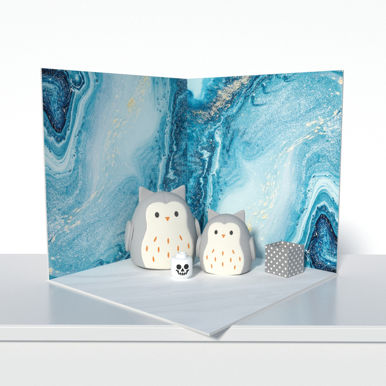 Пластиковий кутовий 3d фотофон, PolyPlast 40x40x40см - №61040