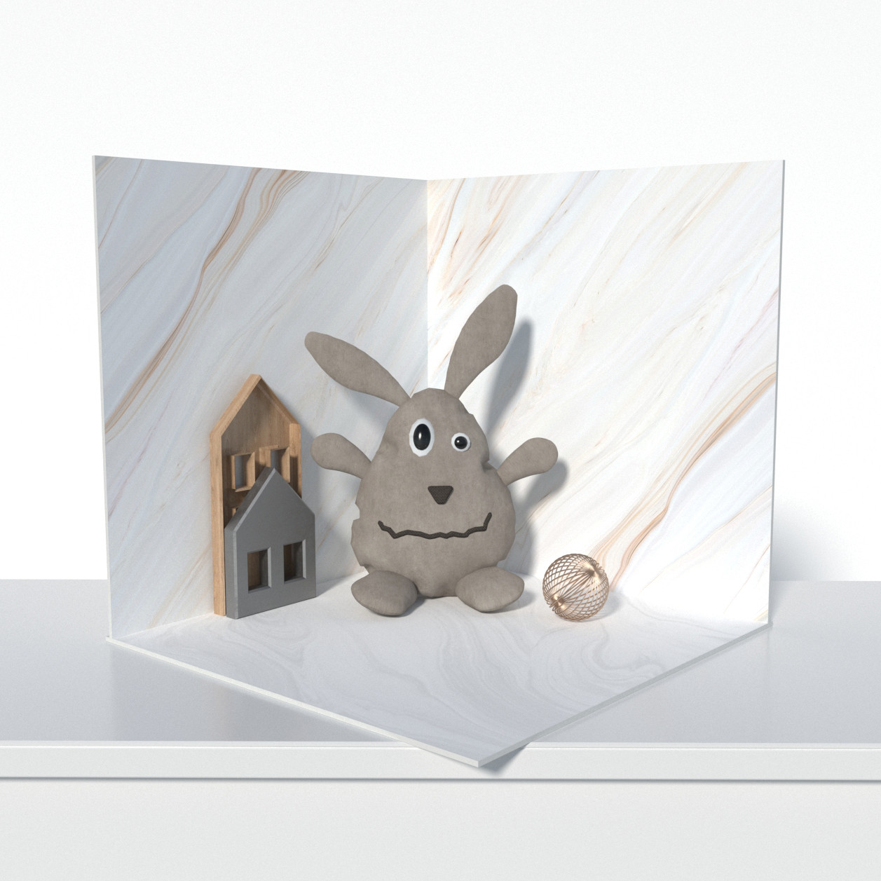 Пластиковий кутовий 3d фотофон, PolyPlast 40x40x40см - №61042