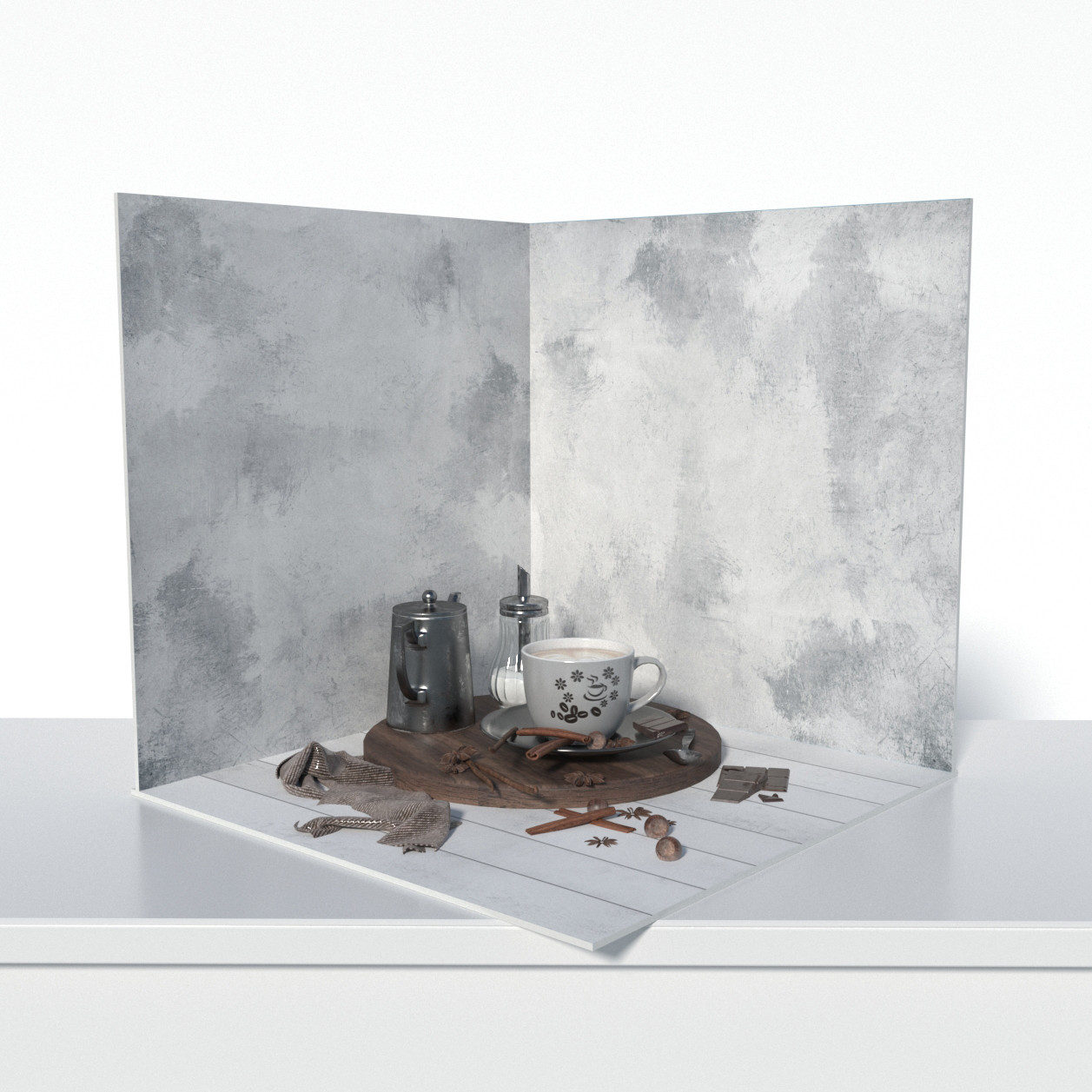 Пластиковий кутовий 3d фотофон, PolyPlast 40x40x40см - №61046