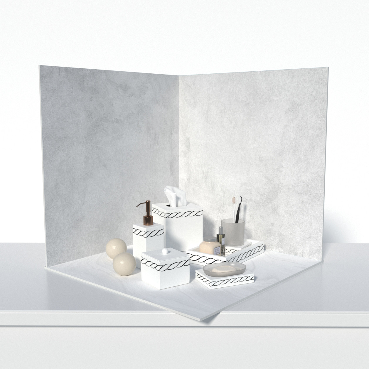 Пластиковий кутовий 3d фотофон, PolyPlast 40x40x40см - №61050