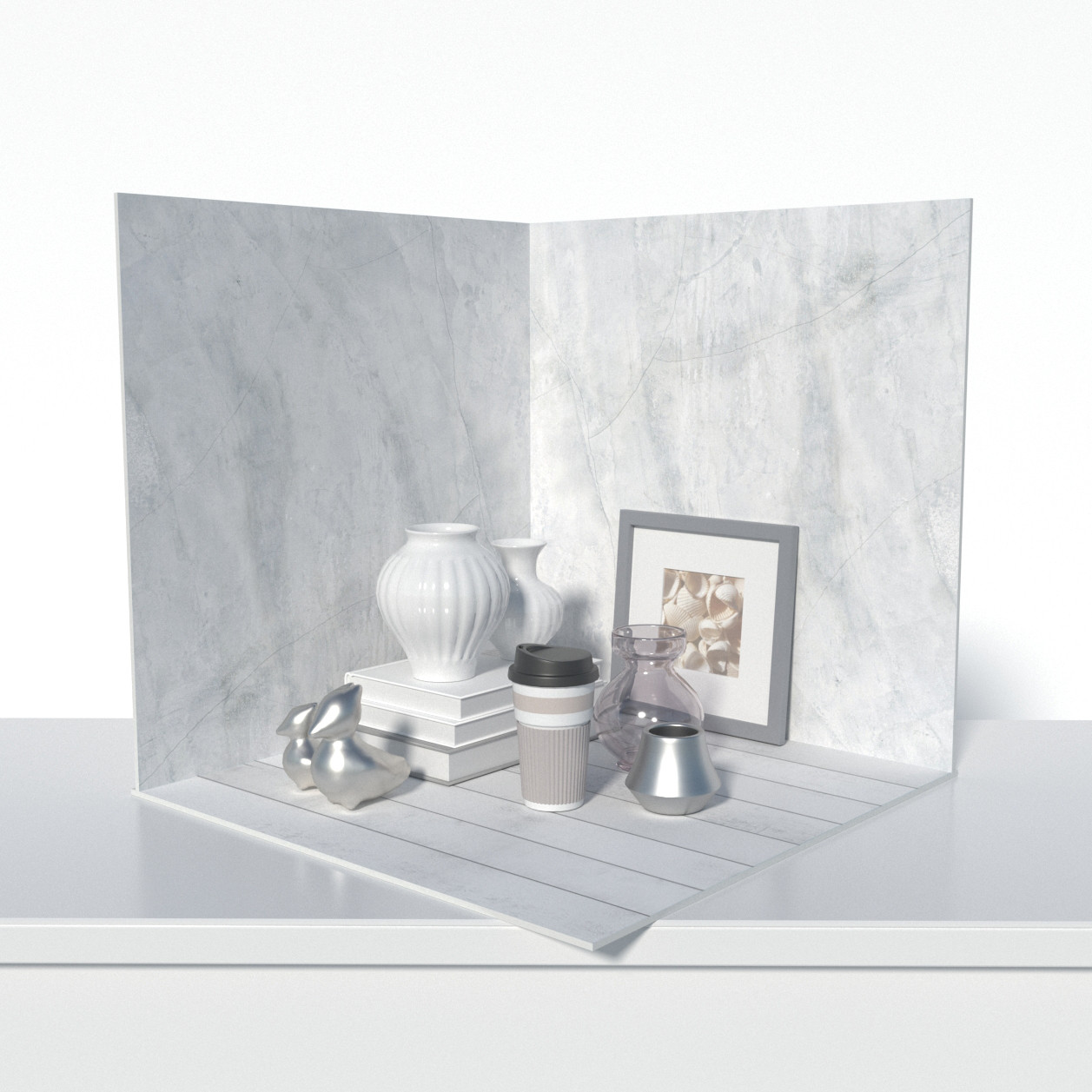 Пластиковий кутовий 3d фотофон, PolyPlast 40x40x40см - №61049