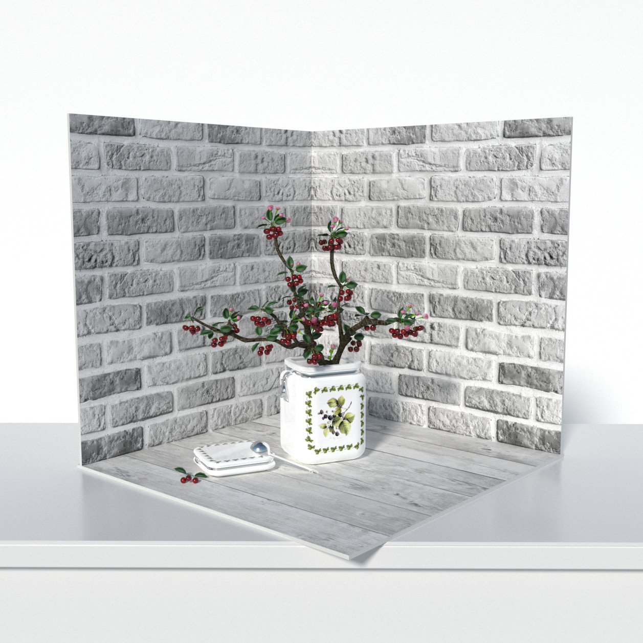 Пластиковий кутовий 3d фотофон, PolyPlast 40x40x40см - №61011, фото 1