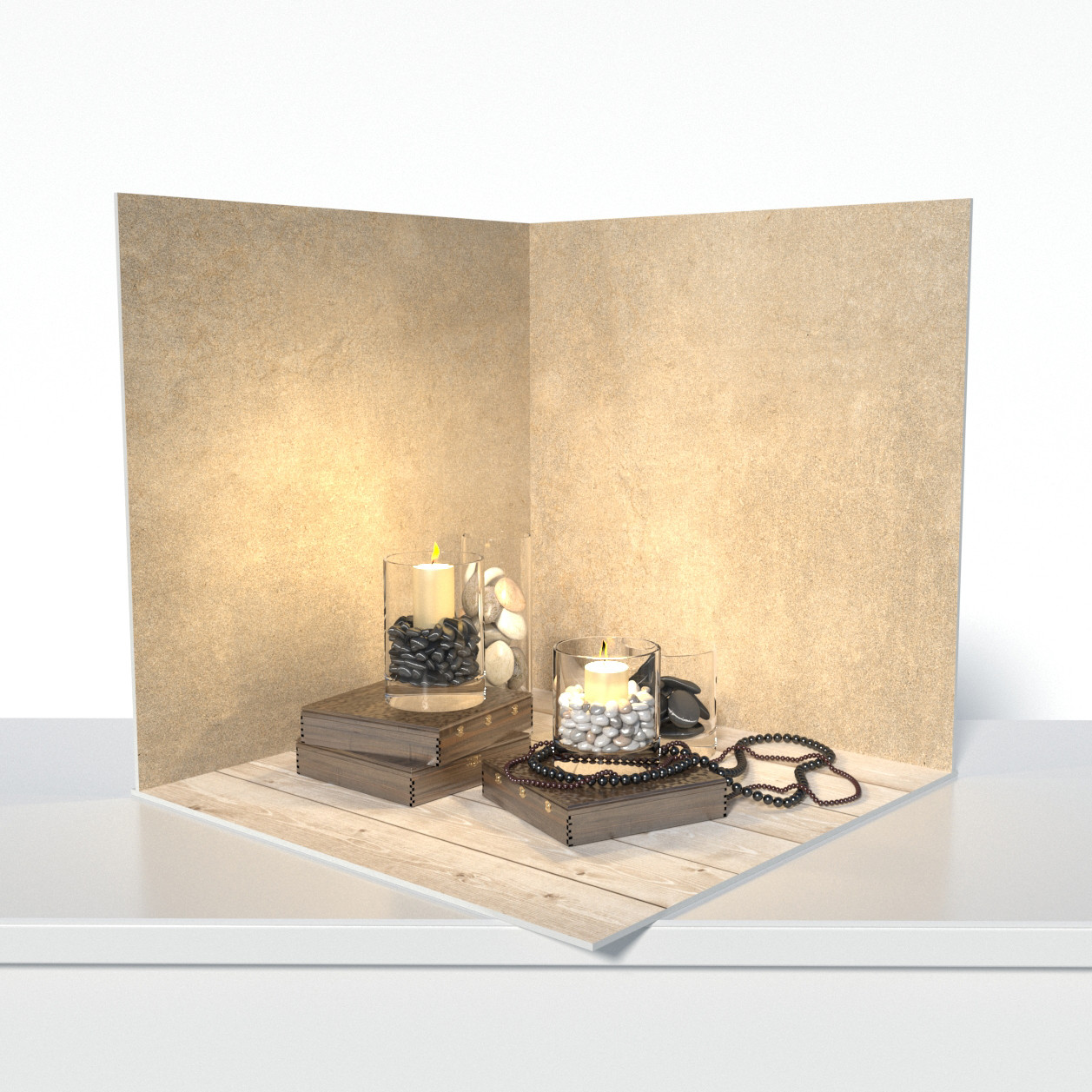 Пластиковий кутовий 3d фотофон, PolyPlast 40x40x40см - №61015