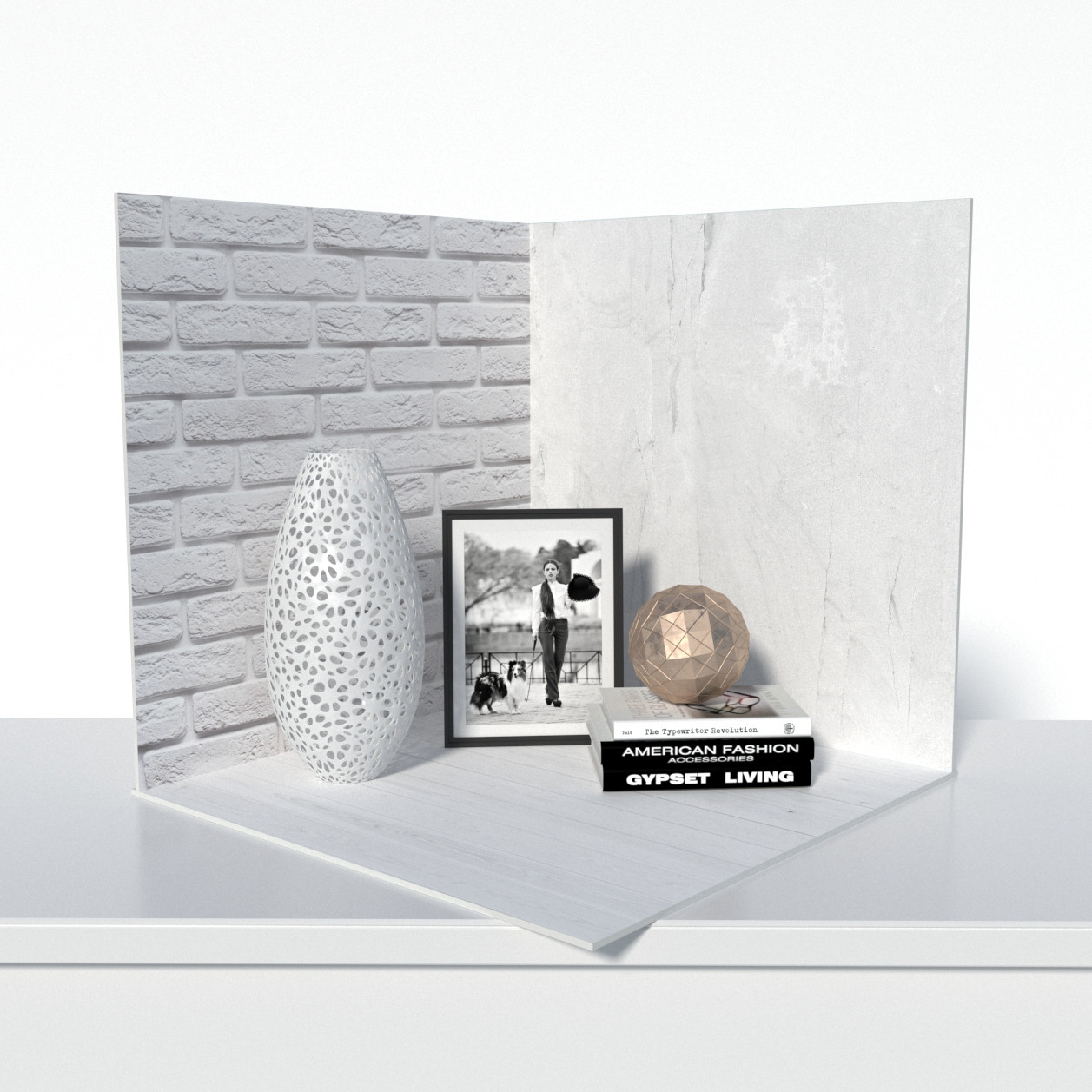 Пластиковий кутовий 3d фотофон, PolyPlast 40x40x40см - №61020