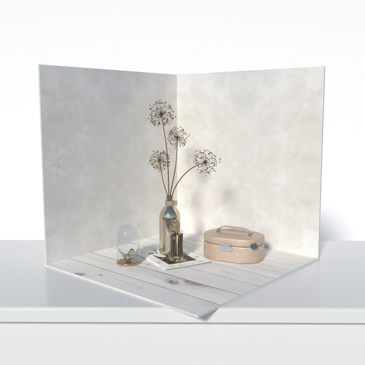 Пластиковий кутовий 3d фотофон, PolyPlast 40x40x40см - №61019