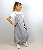 Сарафан карго сірий на дівчинку максі тм BossKids