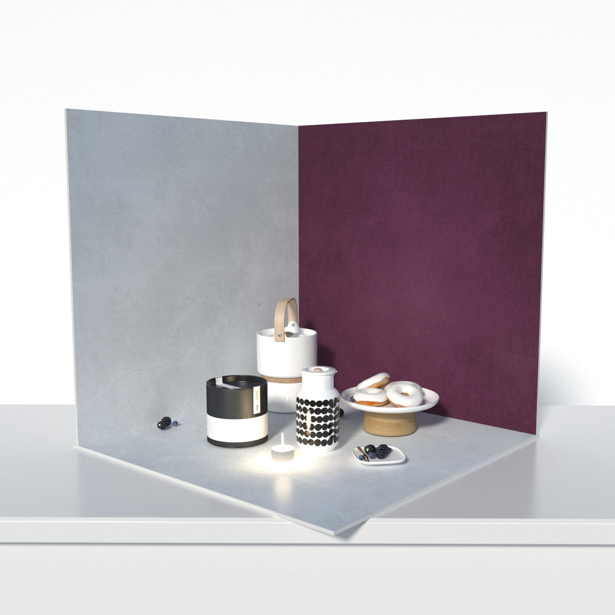 Пластиковий кутовий 3d фотофон, PolyPlast 40x40x40см - №61025, фото 1