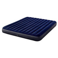 Синий надувной матрас велюр, коробка 183-203-25 см