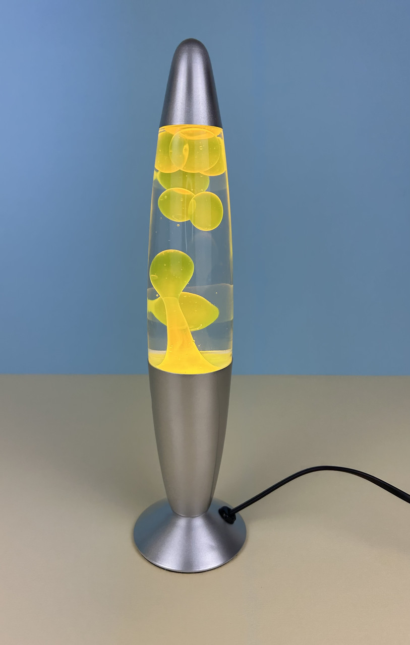 Настільна лава-лампа з парафіном KM1037 34,5 см, жовта/прозора