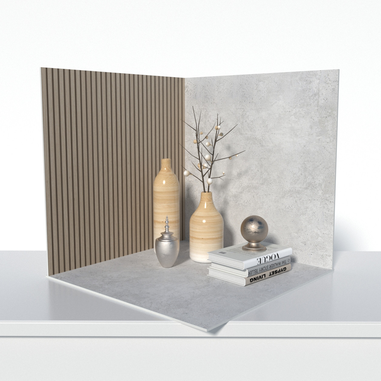 Пластиковий кутовий 3d фотофон, PolyPlast 40x40x40см - №61027