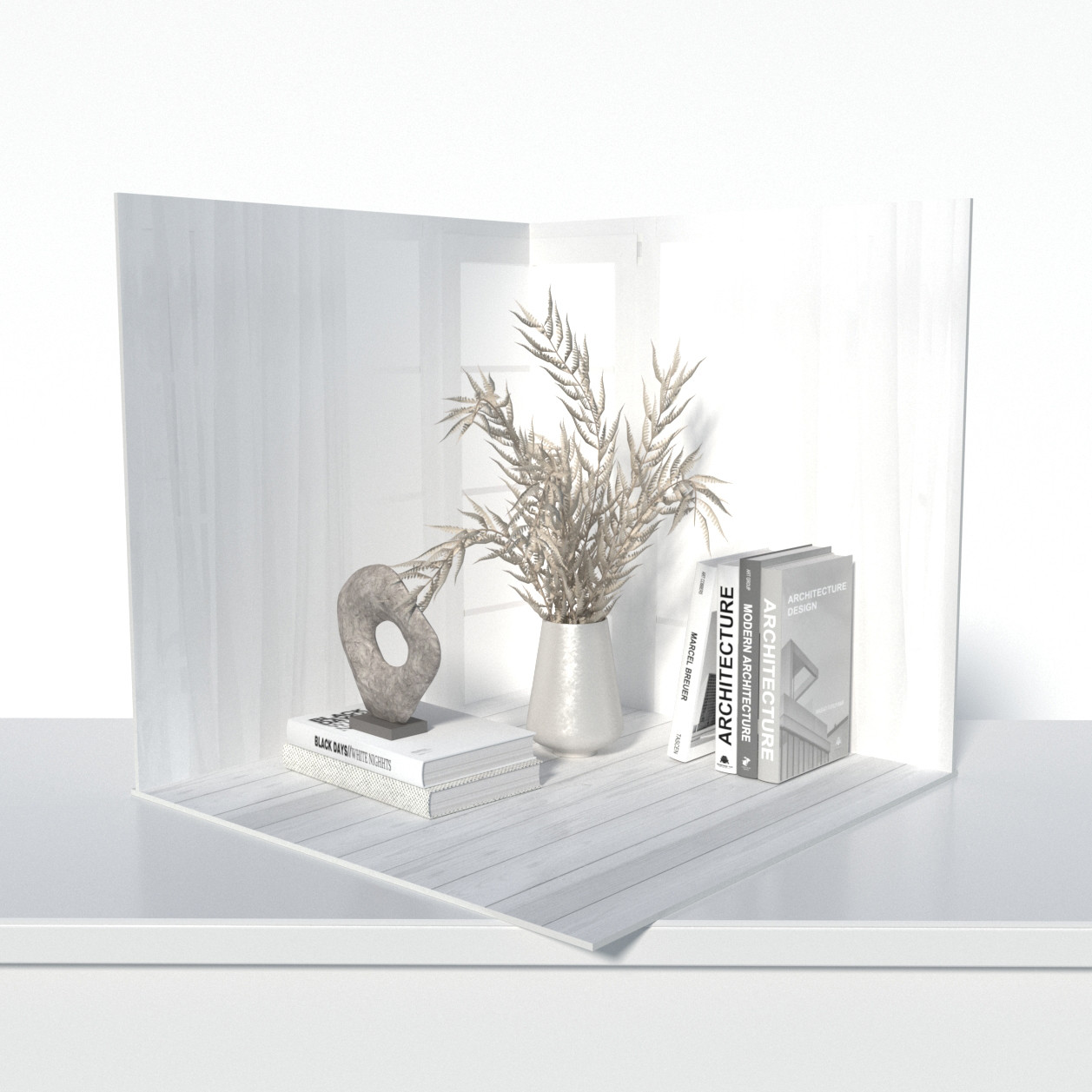 Пластиковий кутовий 3d фотофон, PolyPlast 40x40x40см - №61028