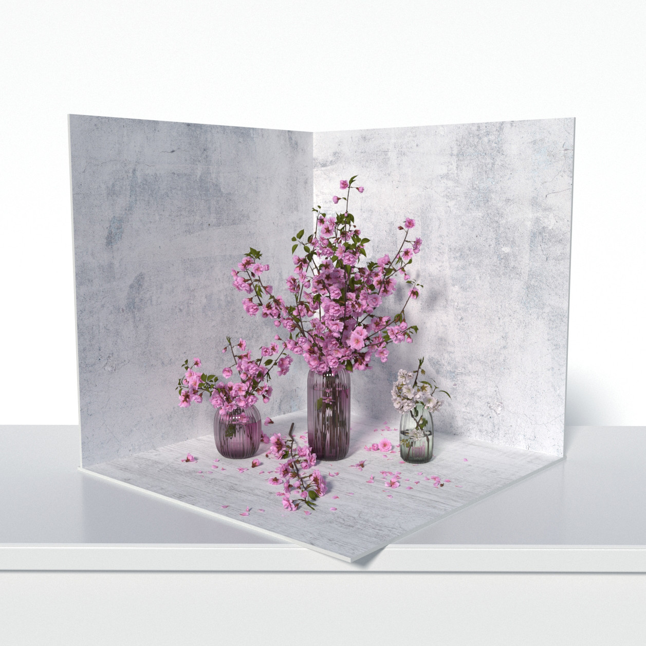 Пластиковий кутовий 3d фотофон, PolyPlast 40x40x40см - №61005