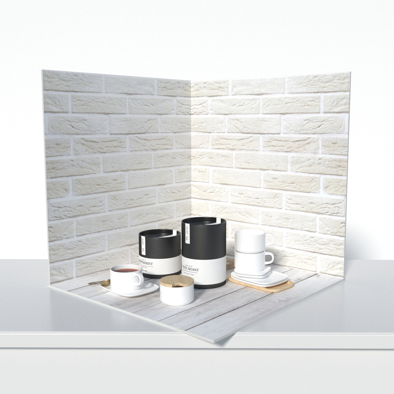 Пластиковий кутовий 3d фотофон, PolyPlast 40x40x40см - №61006