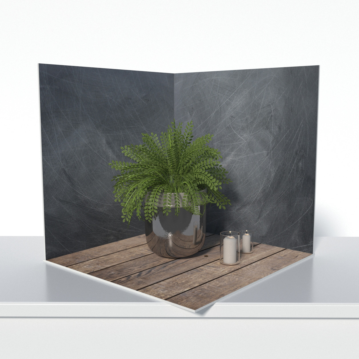 Пластиковий кутовий 3d фотофон, PolyPlast 40x40x40см - №61007