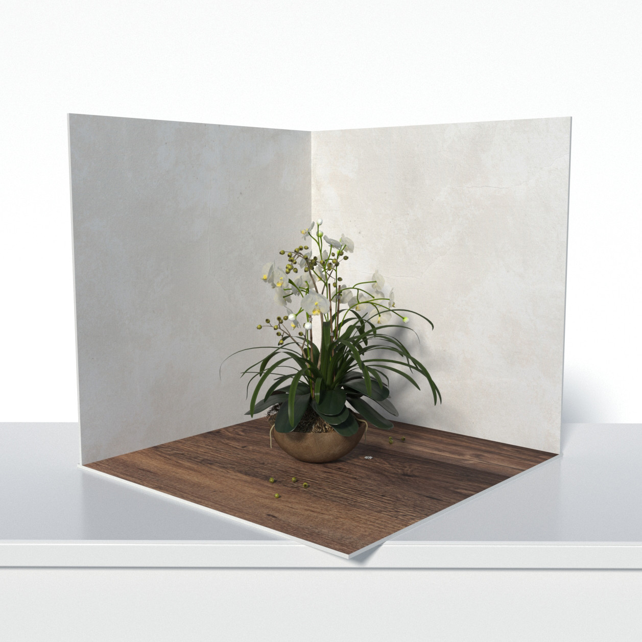 Пластиковий кутовий 3d фотофон, PolyPlast 40x40x40см - №61008
