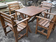 Комплект дерев'яних меблів (4 крісла і стіл), для саду, для дачі, фото, ціна, купити