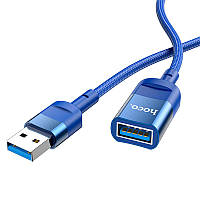 Кабель переходник-удлинитель Hoco U107 ( 1.2 метра, USB, OTG, USB male to USB female) - Синий