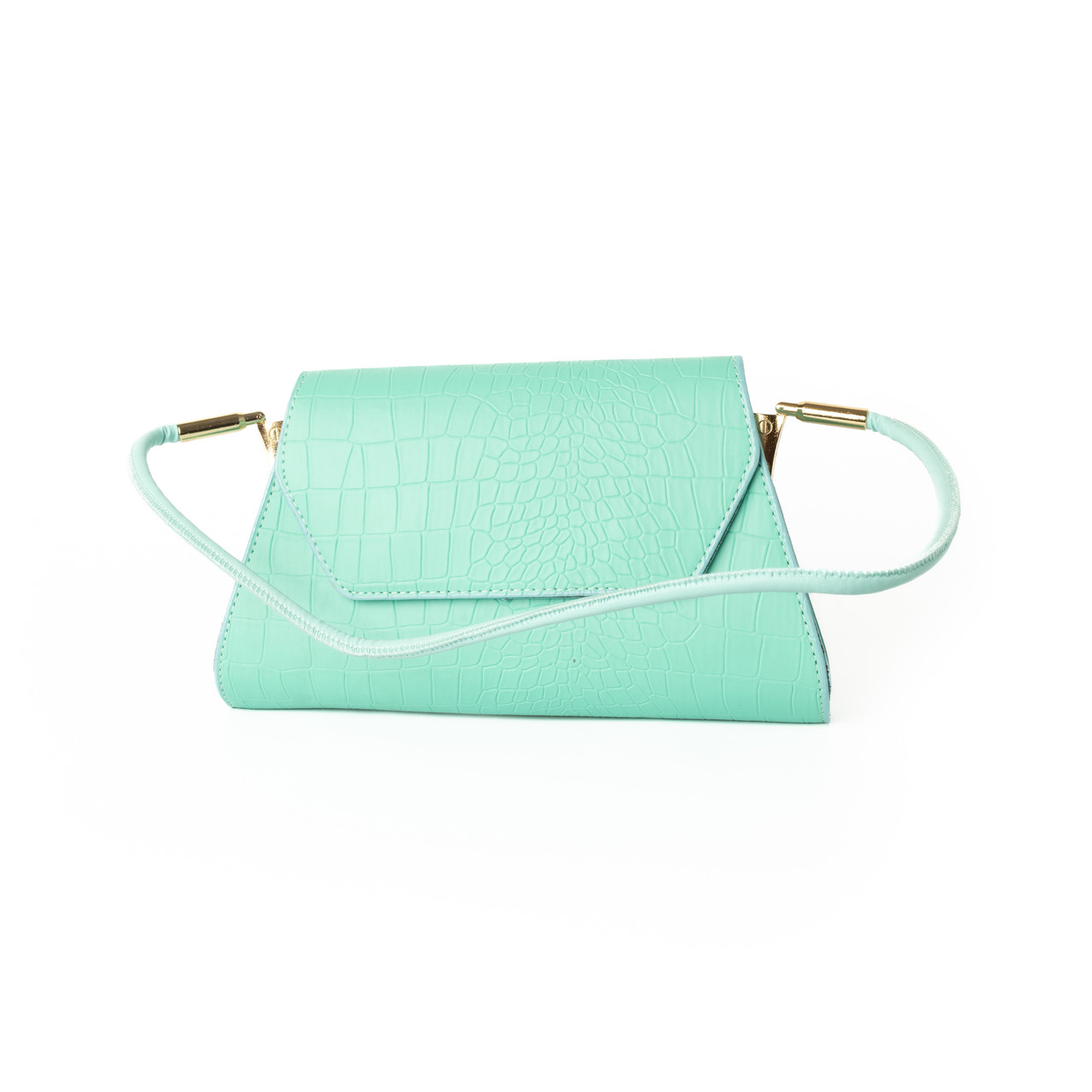 Сумка жіноча, стильний клатч, маленька сумочка через плече, міні сумка зі шкірозамінника, Мʼятна, фото 1