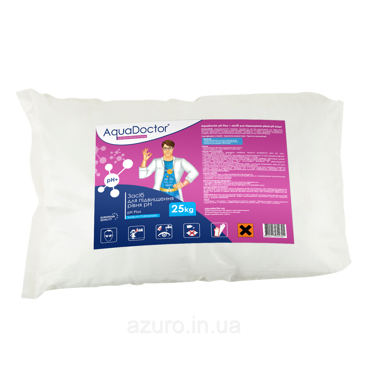 Засіб для підвищення рН в басейні AquaDoctor pH Plus 25 кг мішок