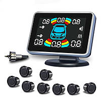Парктроник Parking NY8089 LCD для переднего и заднего бампера (8 сенсоров, черные, голосовые подсказки)