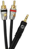 Готовый кабель D'Addario PW-MP-05 Custom Series Dual RCA to 3.5 Stereo Mini Jack Cable (1.5m)