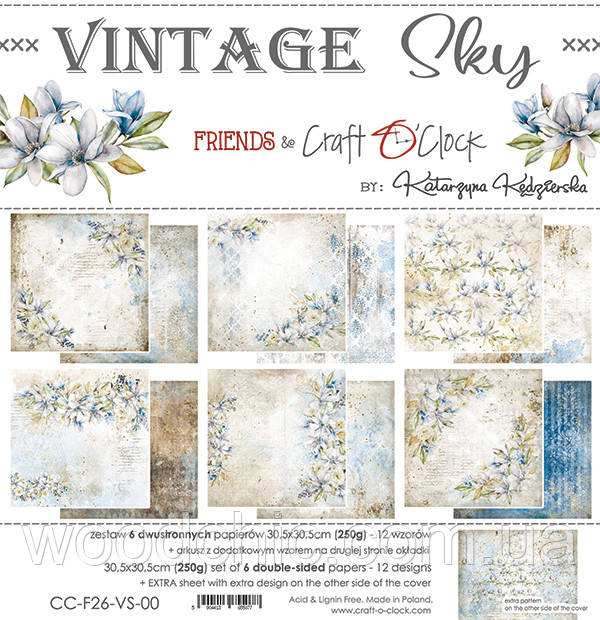 VINTAGE SKY - НАБІР ПАПЕРУ 30,5Х30,5СМ craft o'clock