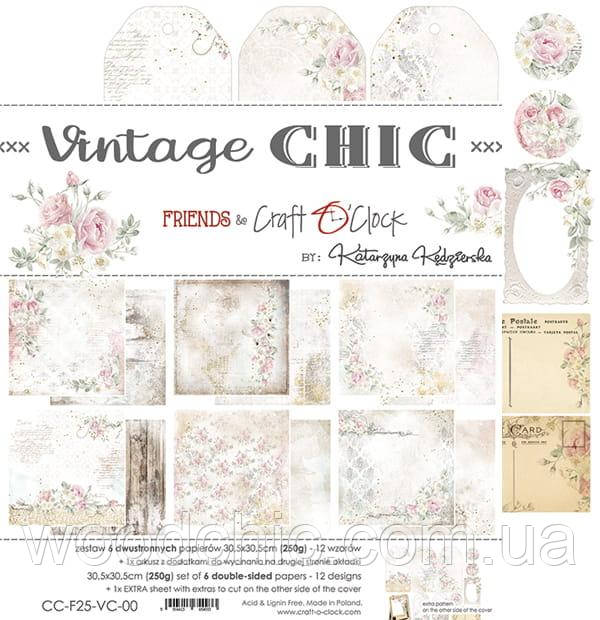 Набір паперу 30на30см VINTAGE CHIC craft o'clock