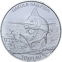 Серебряная монета 1oz Голубой Марлин 5 долларов 2016 Токелау