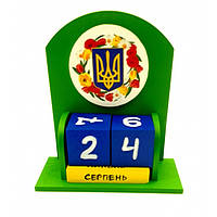 Вечный календарь деревянный Квітуча Україна