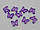 Декоративні намистини кристали для рукоділля Метелики фіолетові 3*2,5 cm 148 штук в упаковці, фото 2