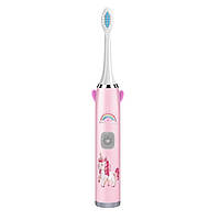Детская электрическая зубная щетка Nachi электрощетка для детей от 4 до 16 лет со сменными щетками Розовый