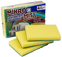 Губка для посуды индустриальная MIKRO MISS 4шт