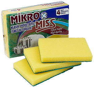 Губка для посуду індустріальна MIKRO MISS 4 шт