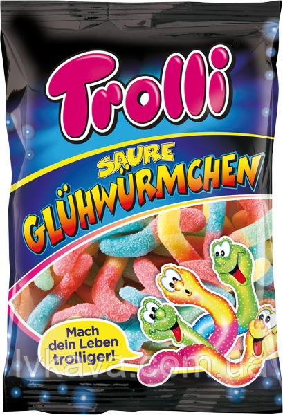Желейні цукерки Trolli Saure Glühwürmchen , 200 гр