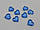 Штучні декоративні кристали камені для декору та рукоділля Серце сині 2*2 cm 108 штук в упаковці, фото 2