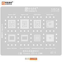 Трафарет BGA EU5 Exynos 1080 & 2100 (CPU+RAM)/9815/9609/8895-1703/Sams 3830 XGO (0.12mm) Amaoe