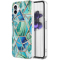 Защитный чехол Deexe Marble Pattern для Nothing Phone (1) - Green