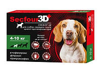 Капли для собак Secfour от клещей и блох 3D 4 - 10 кг 1мл