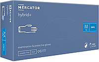 Рукавички оглядові захисні MERCATOR hybrid + неприпудрені вінілові M 100 шт