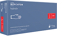Рукавички оглядові захисні MERCATOR hybrid + неприпудрені вінілові L 100 шт