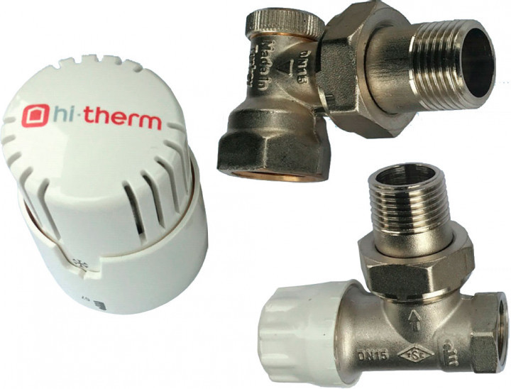 Комплект кранов Hi-Therm, для підключення радіатора кутовий 1/2" (602.120.824)