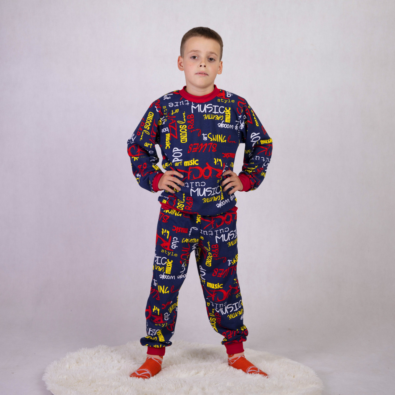 Підліткова піжама для хлопчика кофта зі штанами кулір "Букви" нар. 36-42