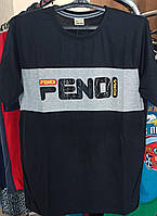 Чоловiча футболка з написом FENDI, розмiр XXL, ширина 52см, довжина 73 см.