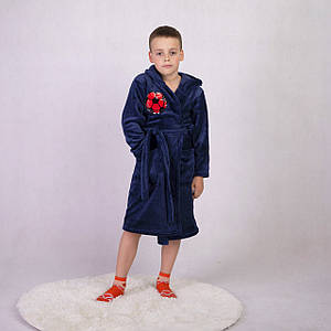 Махровий теплий халат для хлопчика на запах "Ball" В НАЛИЧІ 36-42