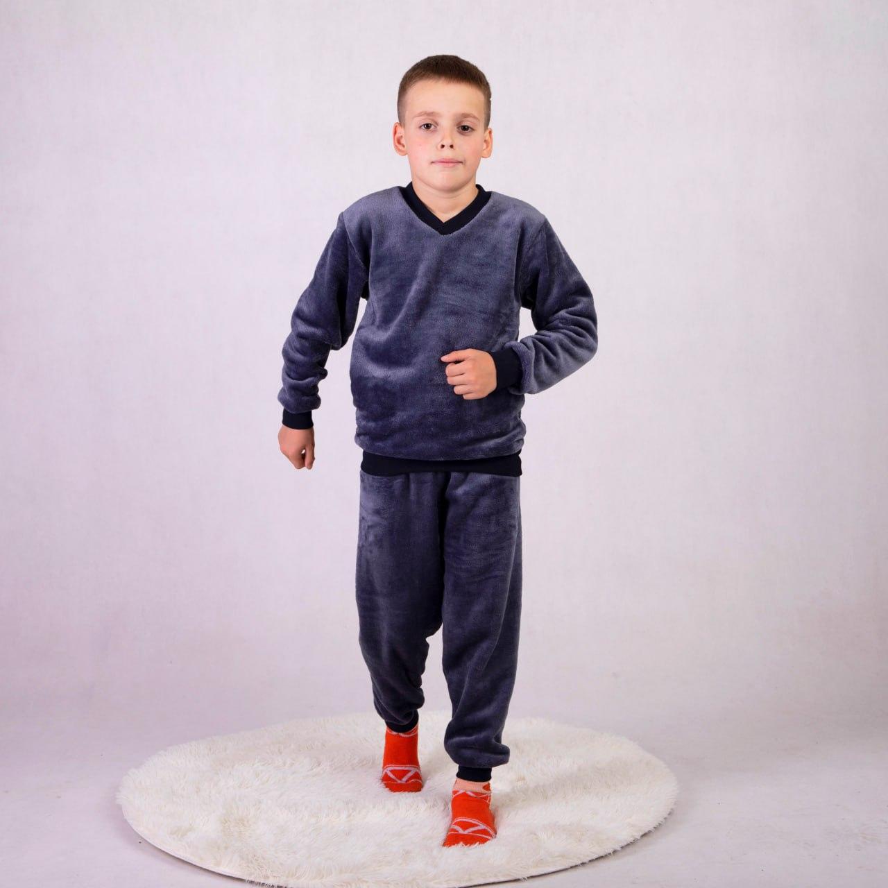 Підліткова махрова піжама для хлопчиків "Boy-Сіра" 38р.
