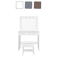 Туалетний столик з дзеркалом та підсвічуванням + табурет AVKO ADT3 стіл косметологічний для косметики W_1460