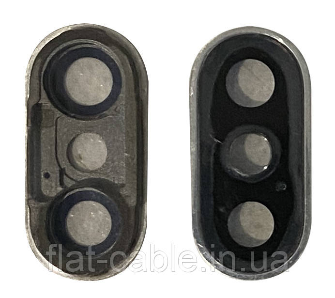 Скло камери для iPhone X Срібне з рамкою