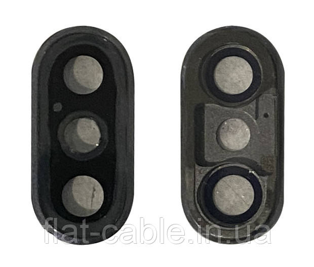 Скло камери для iPhone X Чорний з рамкою